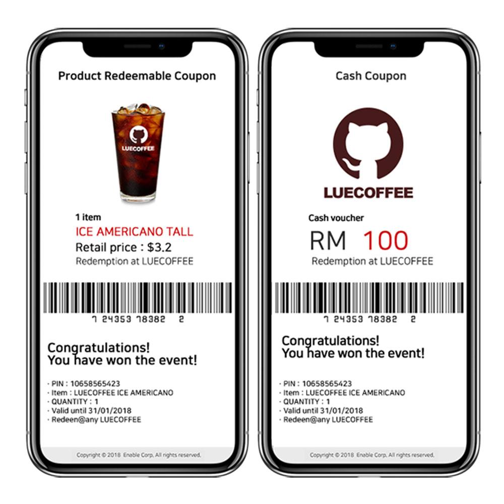 Enable Corp Mobile Coupon Service Platform Making coupon image with barcode (made in Korea)