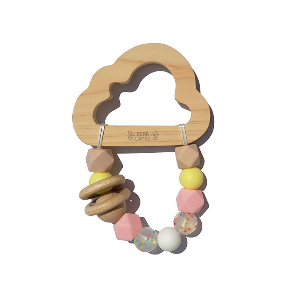 Korean Wooden Teething Toy Company, HINOKI WOODEN TEETHER TOY with Rattle